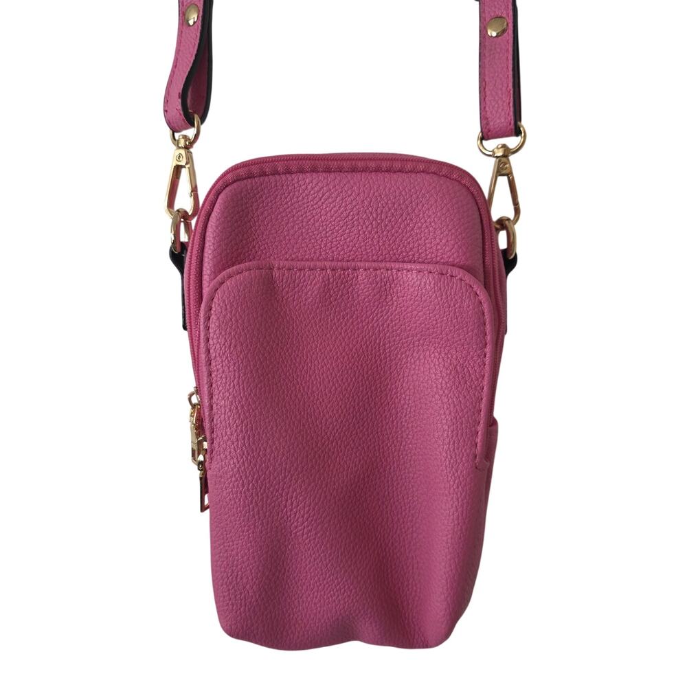 Jen & Co. Parker Hot Pink Vegan Leather Crossbody Sling Bag